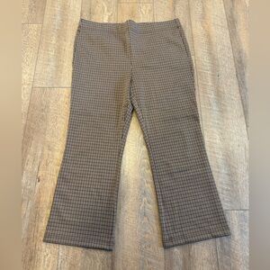 Women’s Loft High-Rise Kick-Flare Pants Brown and Black Houndstooth Size XL